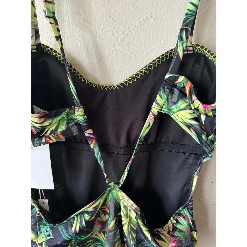 NWT Lucky Brand Tropical One Piece Swimsuit Size M